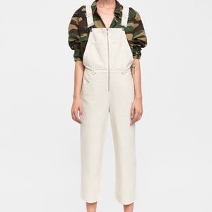 Zara Jeans - Zara ZW premium Dungaree overall jeans ivory S Zara Jeans - Zara ZW premium Dungaree overall jeans ivory S